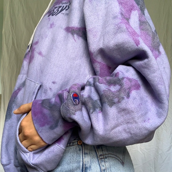 Custom Champion “Vazzy’s” Tie Dye Sweatshirt - Picture 3 of 4